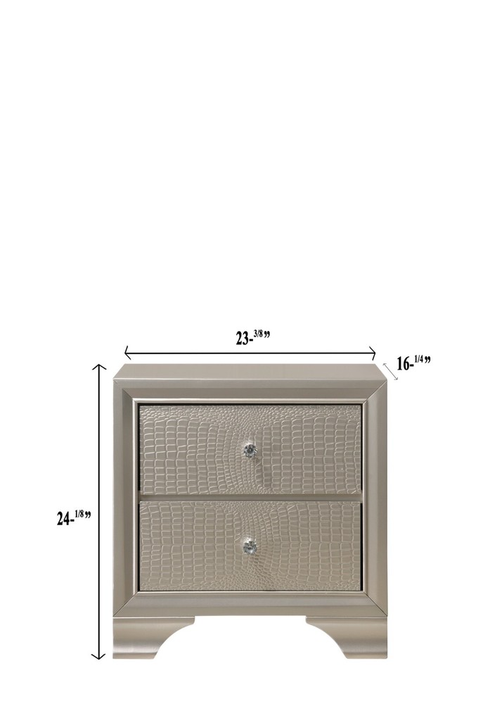 Modern 3pc Full Size Upholstered LED Backlit HB Panel Bed Chest Nightstand Set