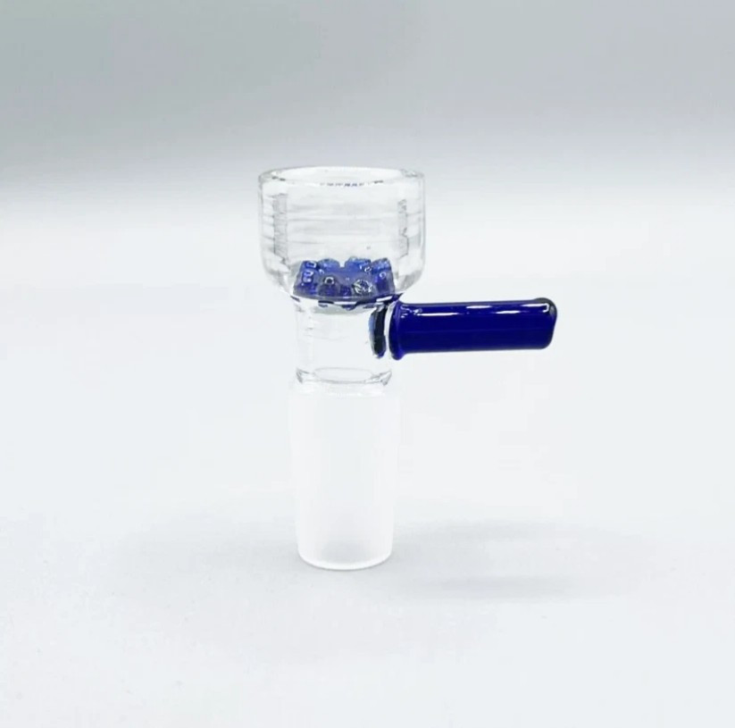 2P 14mm Male Glass Slide Bowl With Snowflake Screen Head Piece For Glass Bong*=*