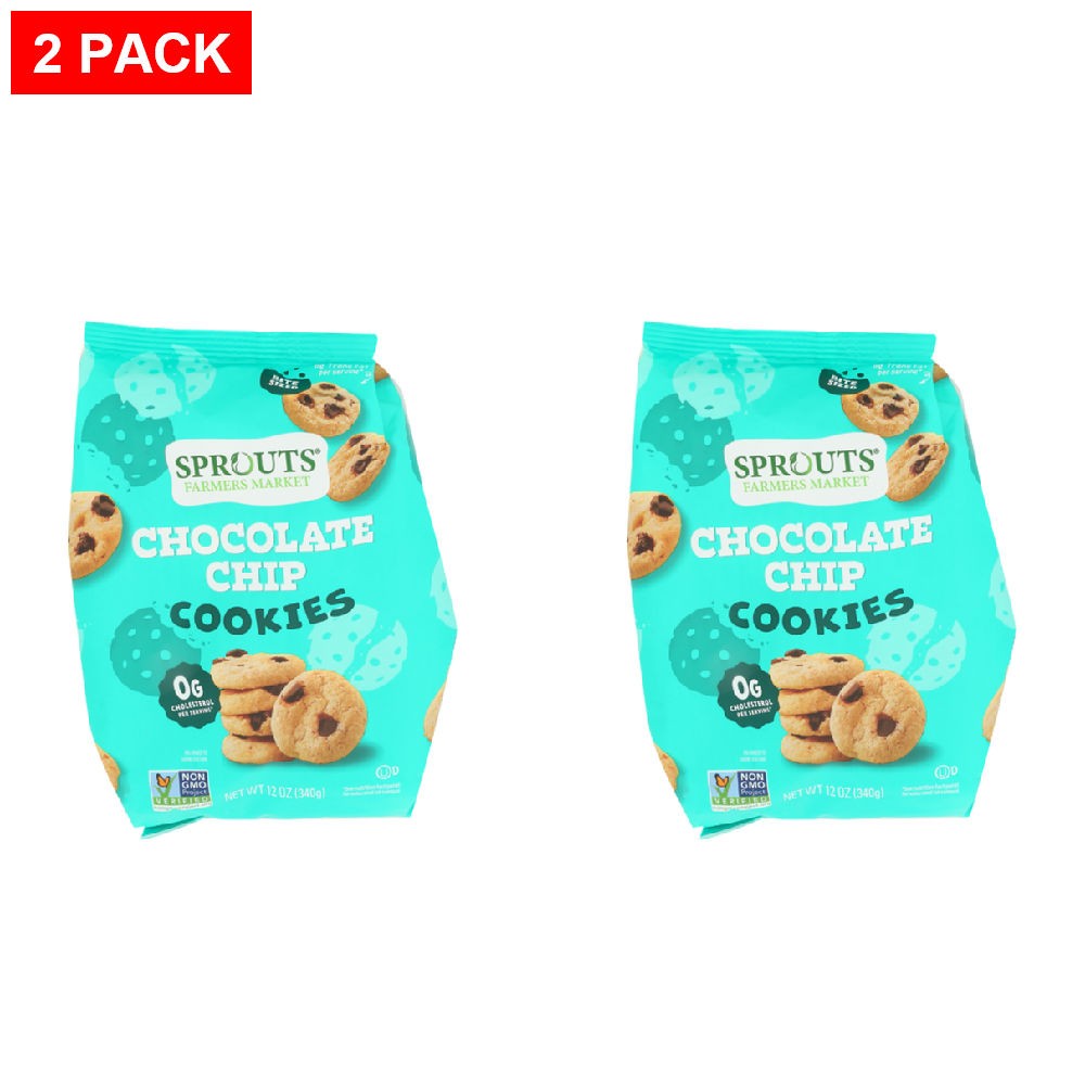 2 Pack - Sprouts Bite Size Chocolate Chip Cookies 12 oz