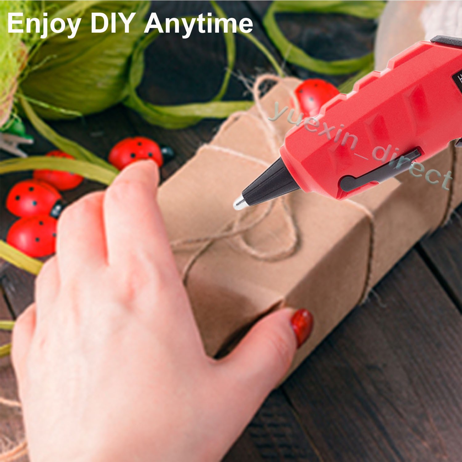 Cordless Hot Melt Glue Gun W/10 Sticks Heat Gun For Milwaukee 18V Li-ion Battery