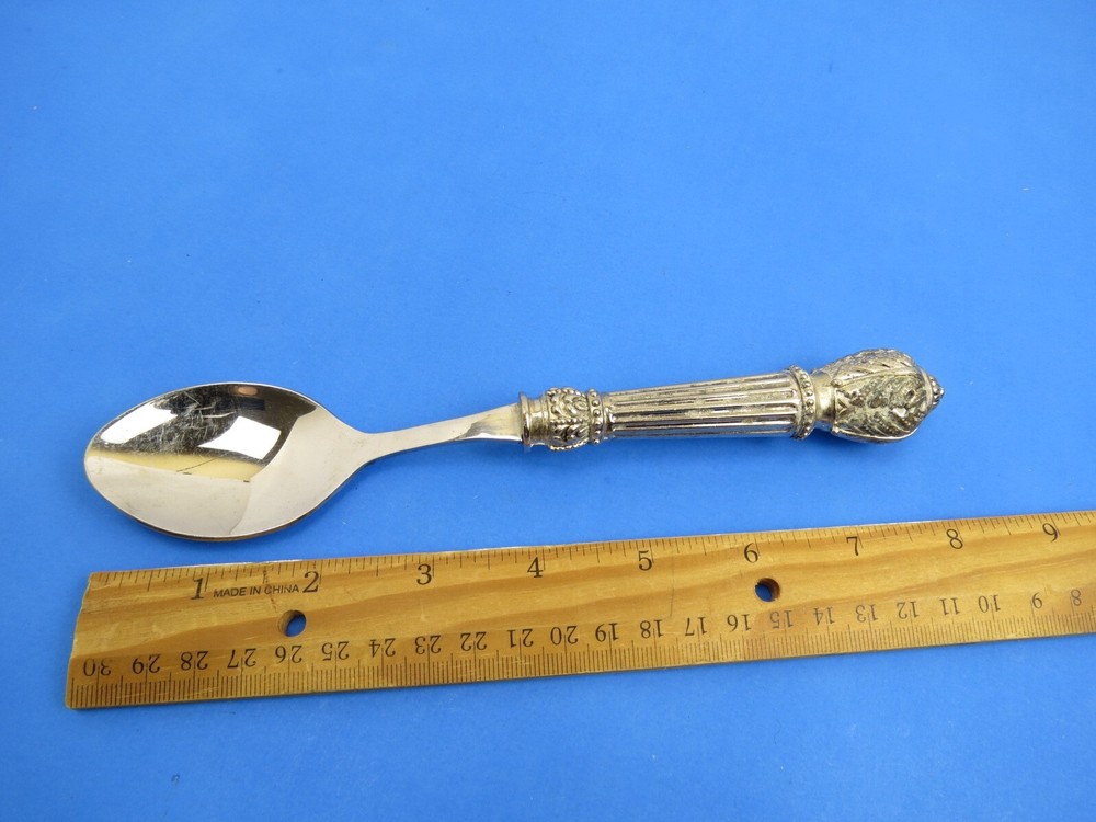 Godinger PLUME Silverplated Ribbed Tip Oval Soup Spoon