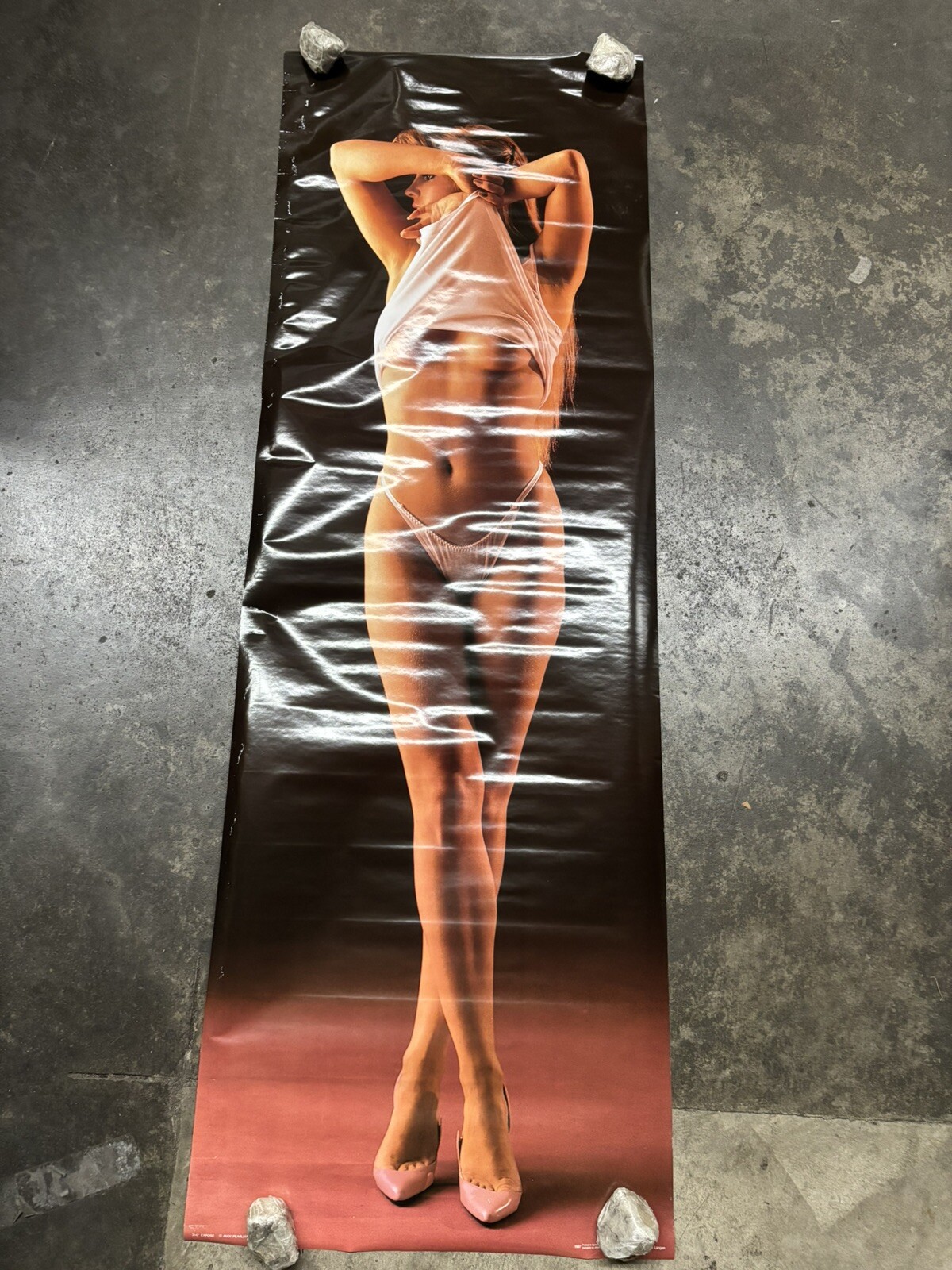 Exposed 1987 hot girl large door Poster water damage  C2623