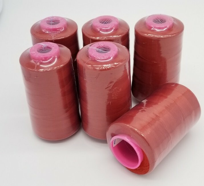 6 BIG SPOOLS RUST 6000 YDS per Spool Serger Sewing Machine Thread Cones T27 S/2