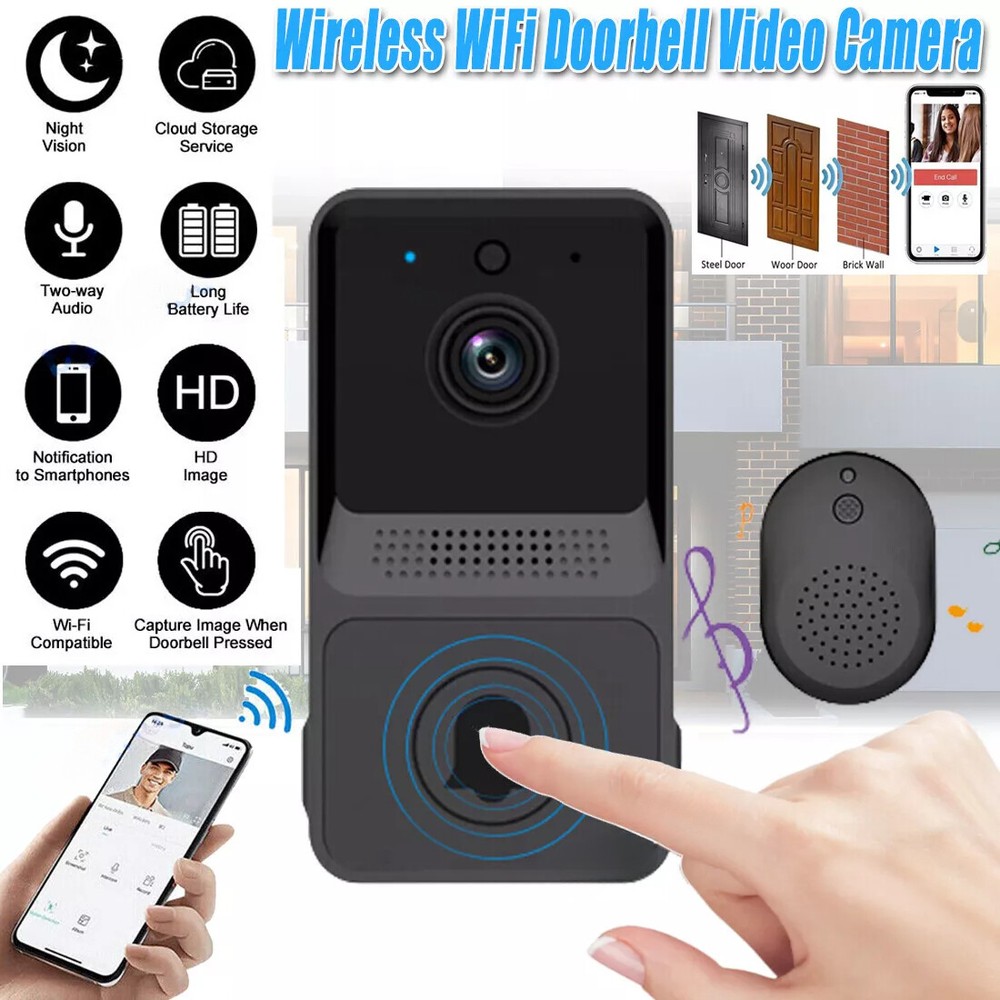 Wireless Security Smart WiFi Doorbell Intercom Video Camera Door Ring Bell Chime