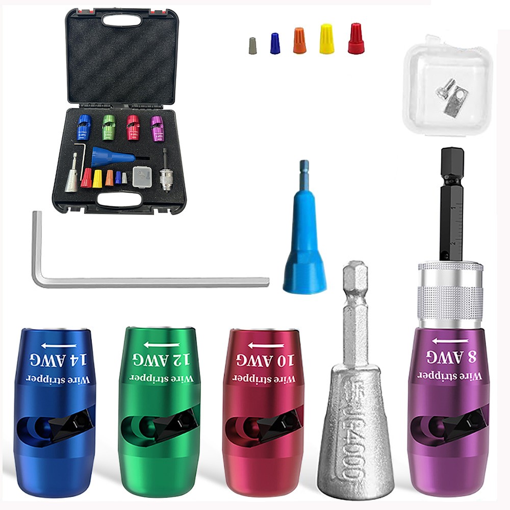 Wire Stripper For Drill Wire Stripping Twisting Tool Upgrade Electrical W/Case -