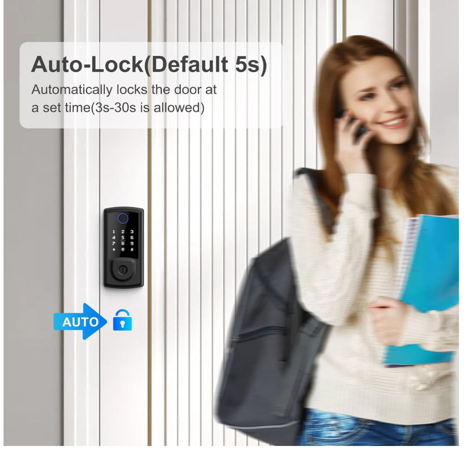 Smart Door Lock, Keyless Entry Security Smart Deadbolt with Touchscreen Keypad