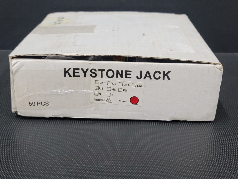 50 Piece Keystone Jack Cat5e UL Listed Network Ethernet RJ45
