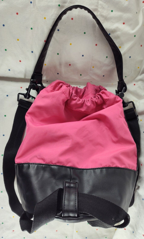 Puma Sport Athletic Round Drawstring Bag Backpack Pink/Black