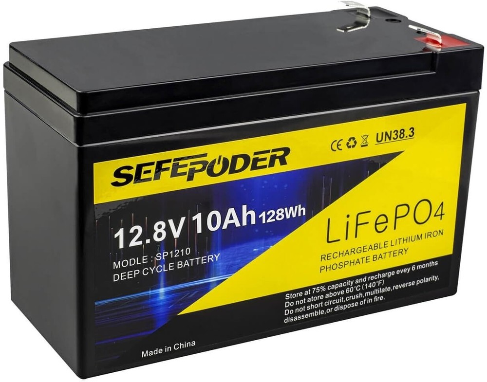 SEFEPODER LIFEP04 Rechargeable Battery 12.8V / 10ah / 128WH