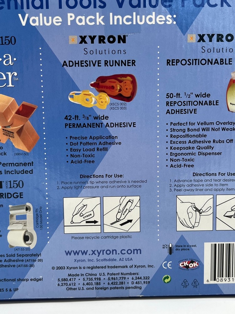 VTG NOS XYRON Create a Sticker Model 150 Essential Tools Value Pack Circa 2003!