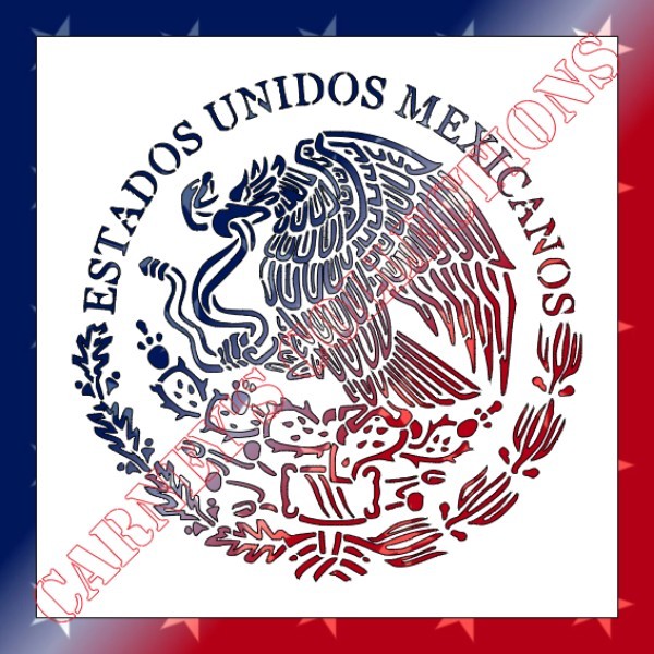 Plastic Stencil - Mexican Flag (RA400) (8", 10" or 12")*****