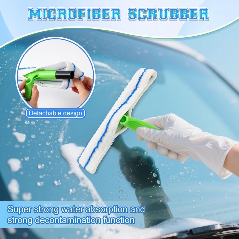 Recyclable Silicone Window Squeegee Kit, Window Cleaning Kit, Window Squeegee...