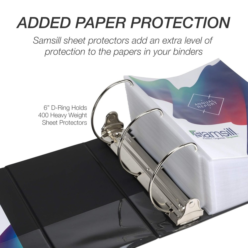 Durable 6-Inch 3-Ring Binder - Locking D-Ring & 100% Recycled Chipboard - 2 Pack