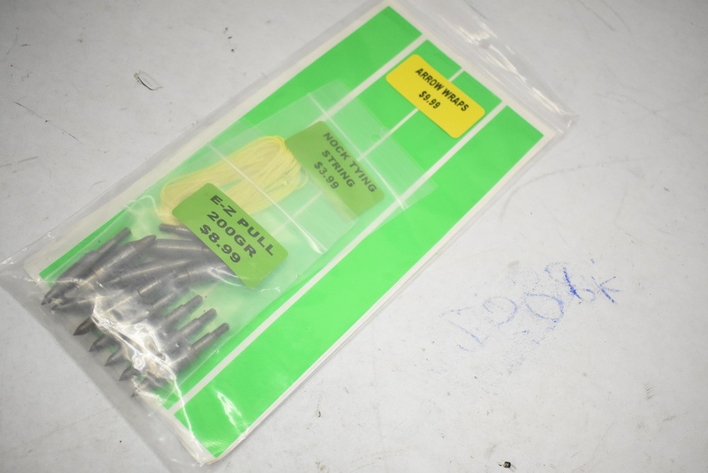 Arrow Wraps Green Set W/ EZ Pull 200GR Points Nock Tying String Archery Neon