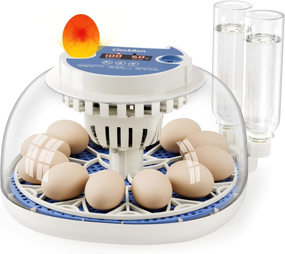 12 Egg Incubator Hatching Temperature Humidity Control Automatic Turning Candler