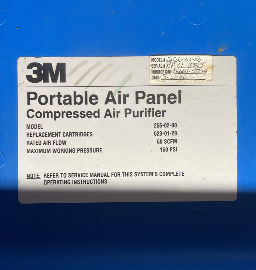 3M 256-02-00 Portable Air Panel Compressed Air Filter Regulator