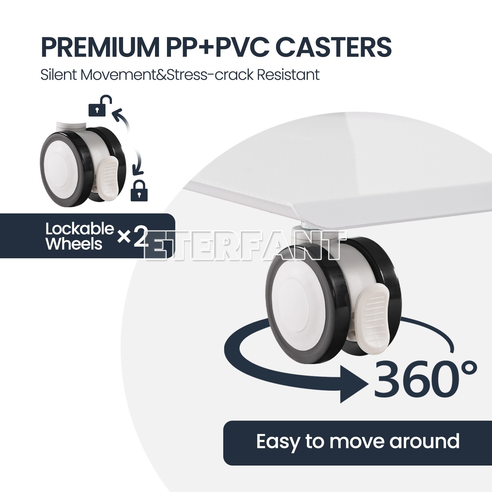 Dental Trolley Mobile Medical Tool Cart Lab Stand 4 Casters Three Layer Serving