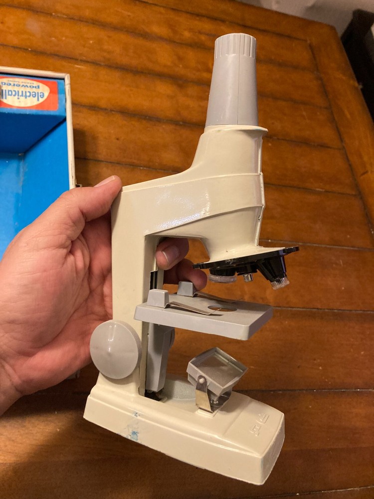 Vintage 1963 Skilcraft Microscope Lab Set Prop Metal Case