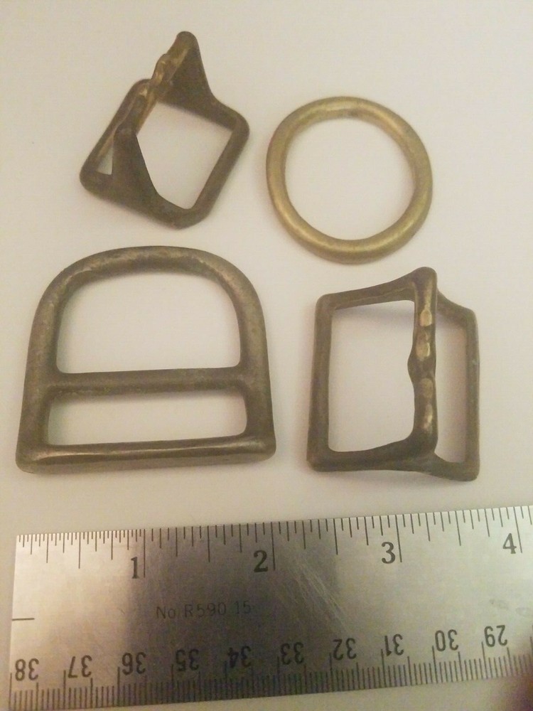 VINTAGE Lot of Solid Bronze Buckles and Hardware