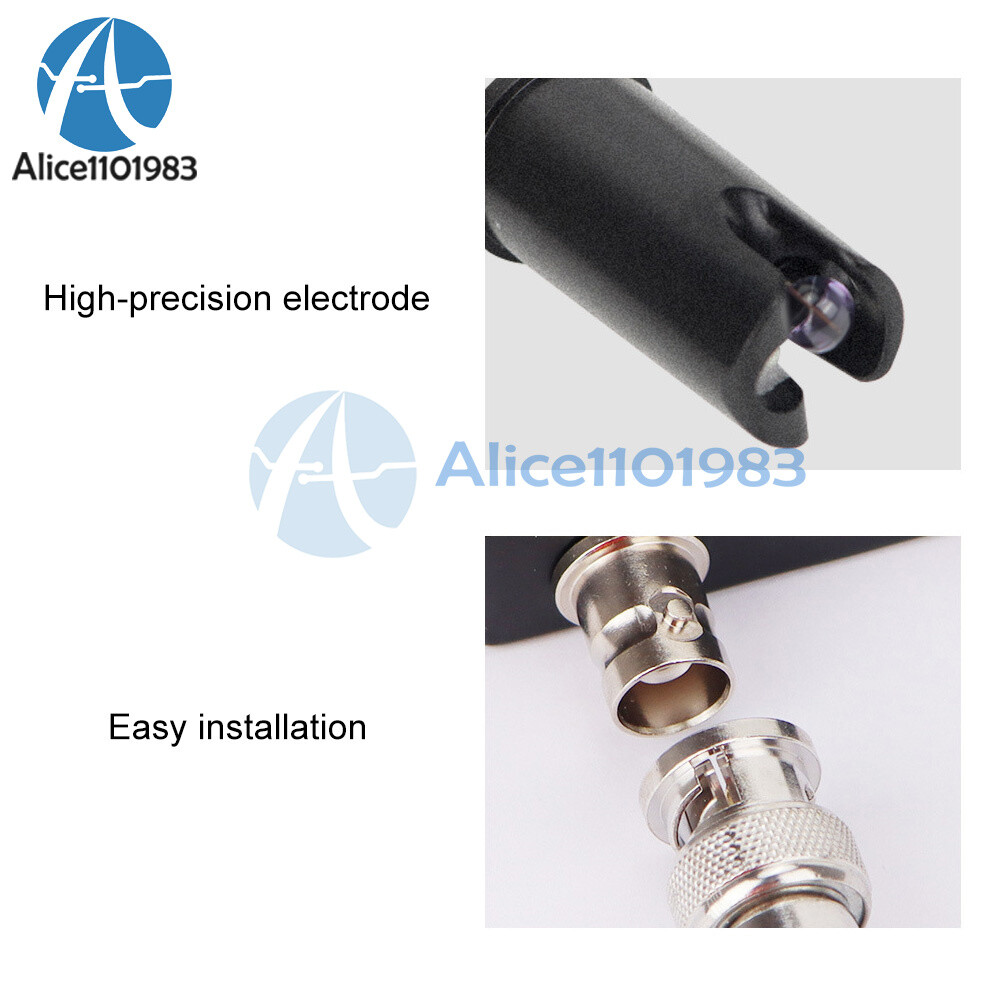 0~14pH Water Quality Analyzer PH online tester BNC Electrode probe Highprecision