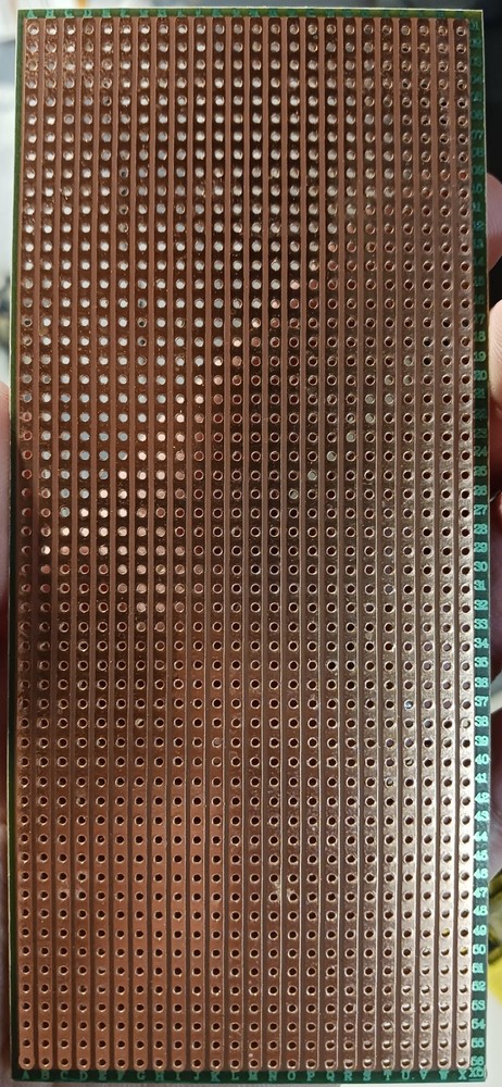 Prototype circuit board 14.5 x 6.5 cm tinned one side with linear pattern PCB x1