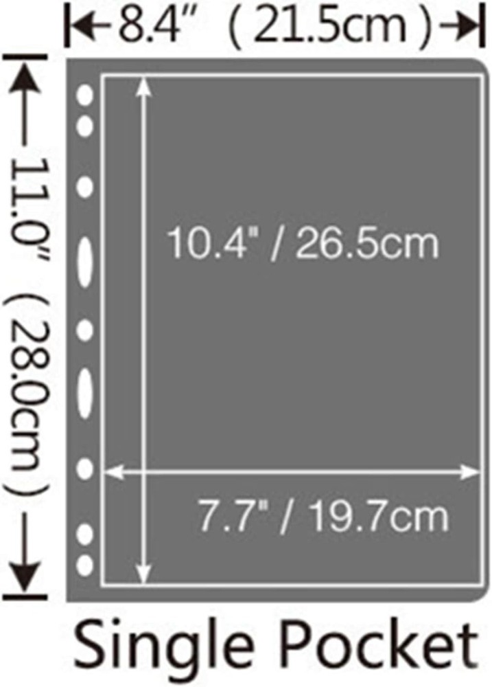 MUDOR Clear Stamp Pages for Album Binder, 1 Pocket Page Transparent