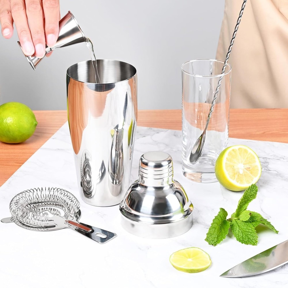 Cocktail Shaker Set, 8-Piece Bar Set, Practical Bartender Kit, Includes Many ...