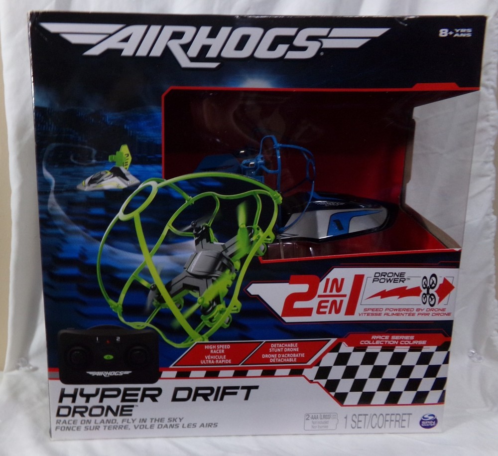 AIR HOGS HYPER DRIFT DRONE REMOTE CONTROL 2 IN 1 HIGH SPEED RACER