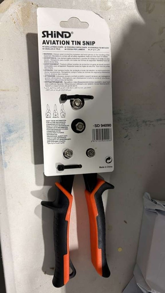 Aviation Tin Snip 10" Right By Shind