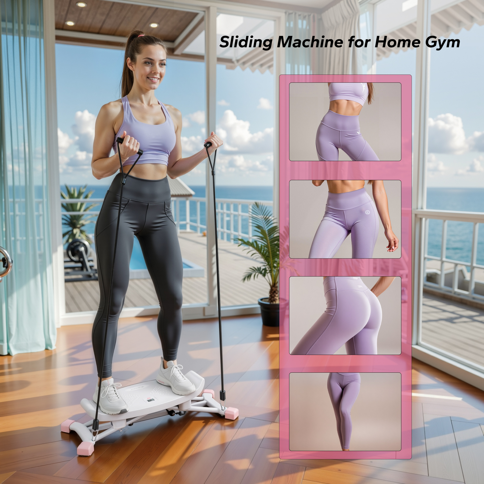 MERACH Slide Steppers for Exercise at Home Stair Stepper with Resistance Bands