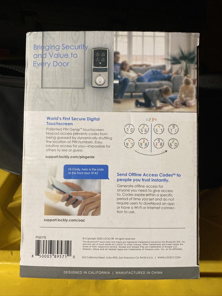 Lockly PGD7S 7S Smart Deadbolt Lock (312810703) - Silver