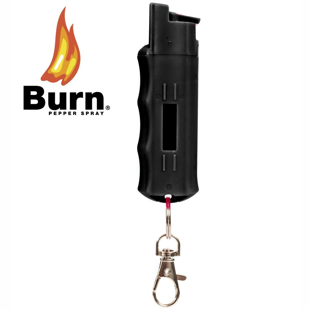 4 Pack Burn Pepper Spray Self Defense 1/2oz Black Twist Top Security Keychain