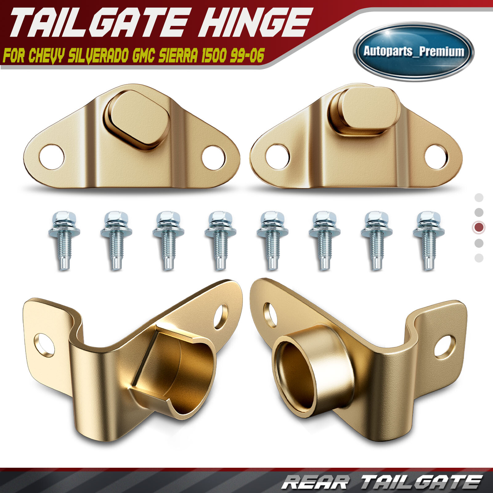 4x LH&RH Tailgate Hinge Insert Kit for Chevy Silverado GMC Sierra 1500 1999-2006