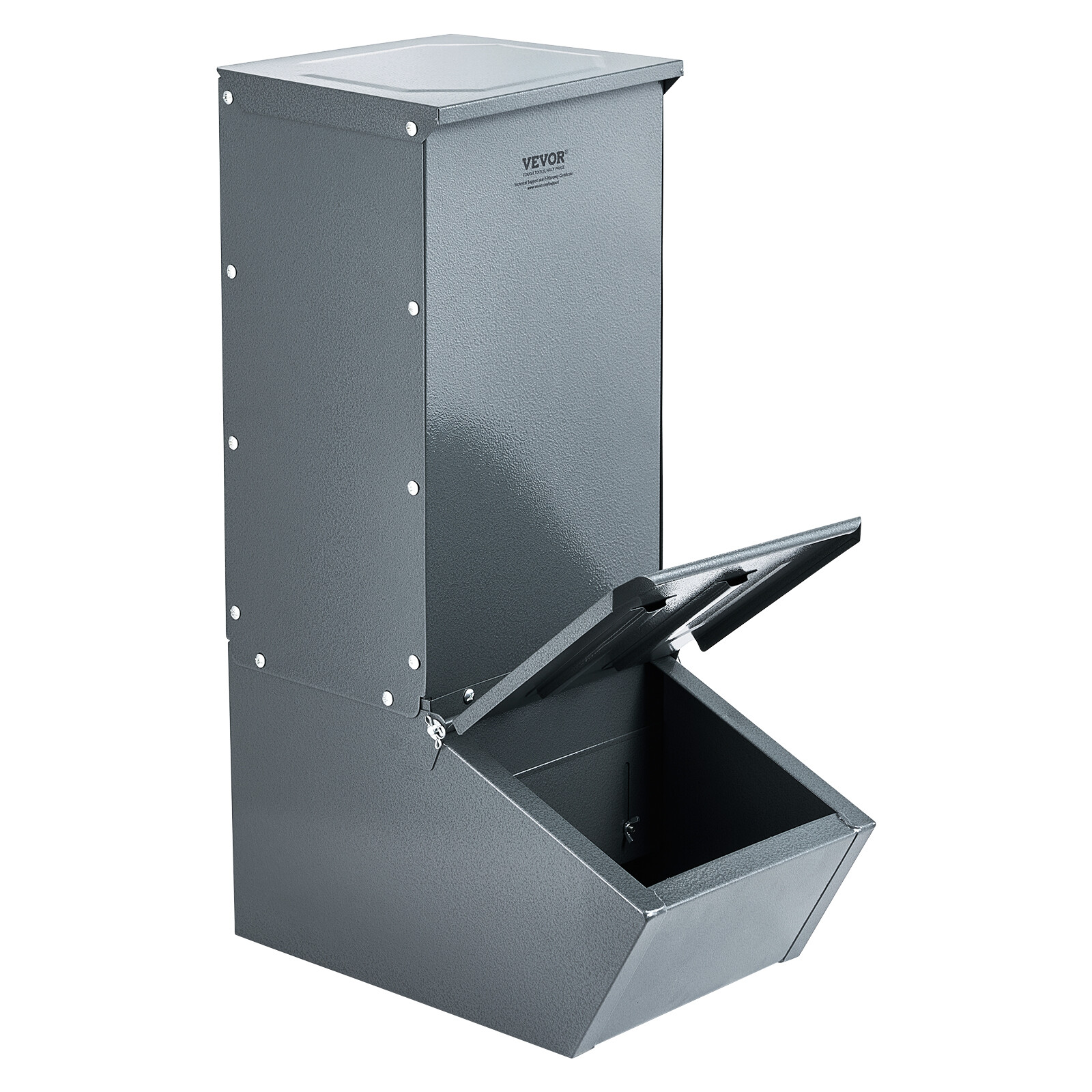 VEVOR Hog Feeder 2.2 Bushel Metal Double Door Pig Feeder Feeding up to 5 Hogs