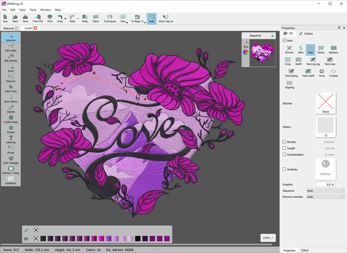 DRAWings PRO XII 12 Professional Embroidery Design Digitizing Digitizer Software