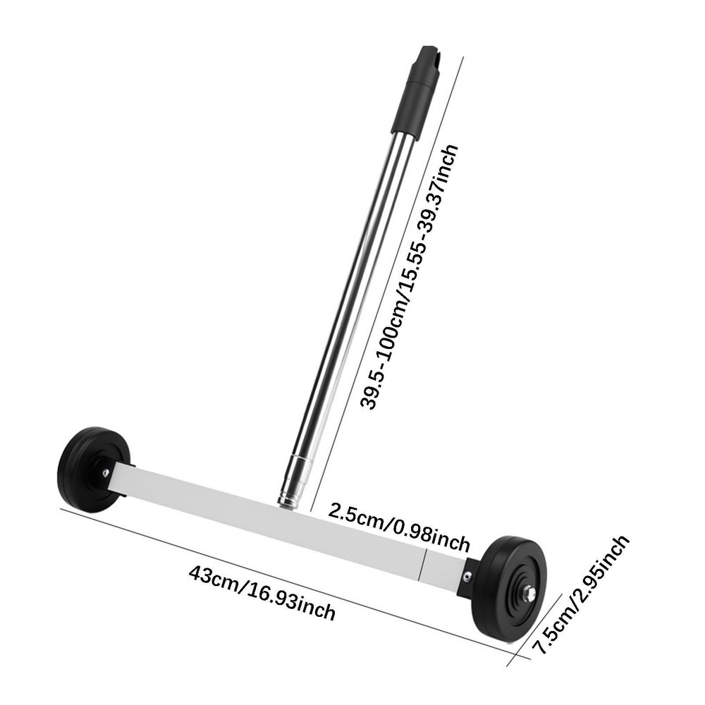 Portable Pick up Sweeper Handheld Picker with Wheels