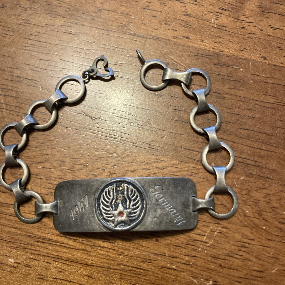 Estate Find US Air Force Bracelet Engraved 1947 Germany Post War Collectible