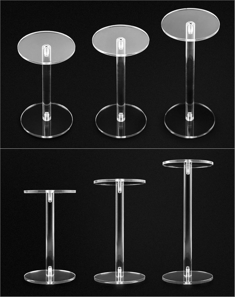 round Acrylic Display Stand, 2 Sets Premium Clear round Riser Stands