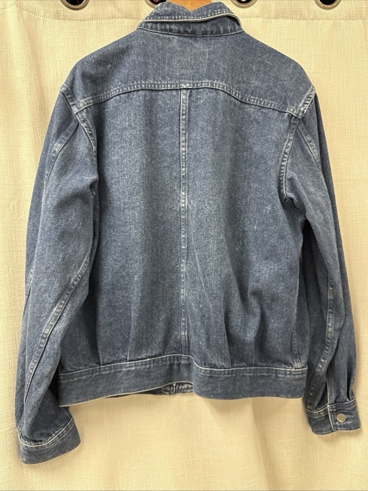 Lands' End Men's Dark Blue Denim Button Up Jacket Size Medium