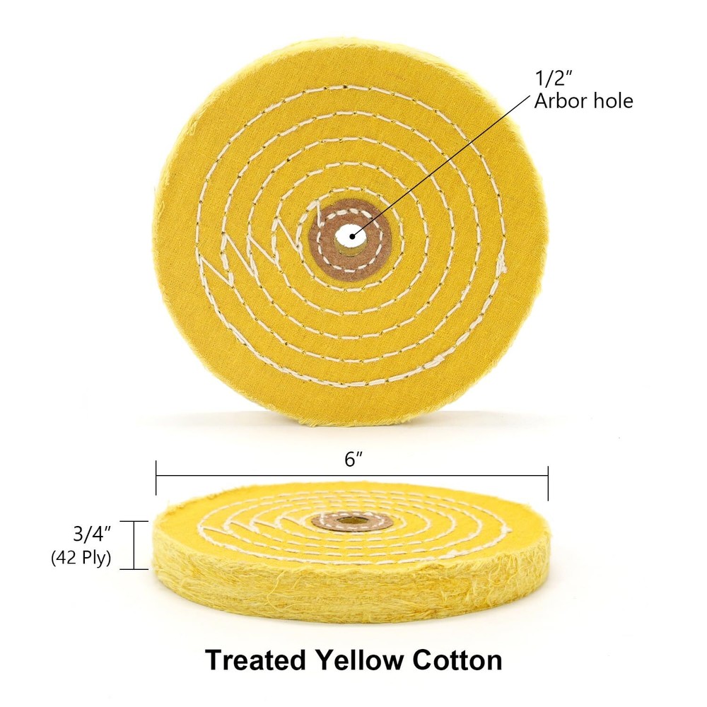 Buffing Wheels for Bench Grinder - 6 Inch Buffing Wheel Fine Cotton
