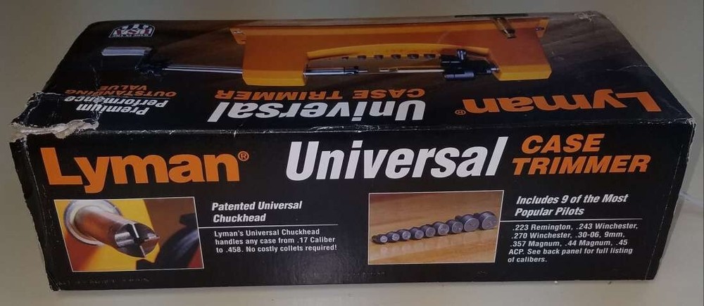 Lyman Universal Case Trimmer with Universal Chuckhead and Nine Pilot Multi Pack