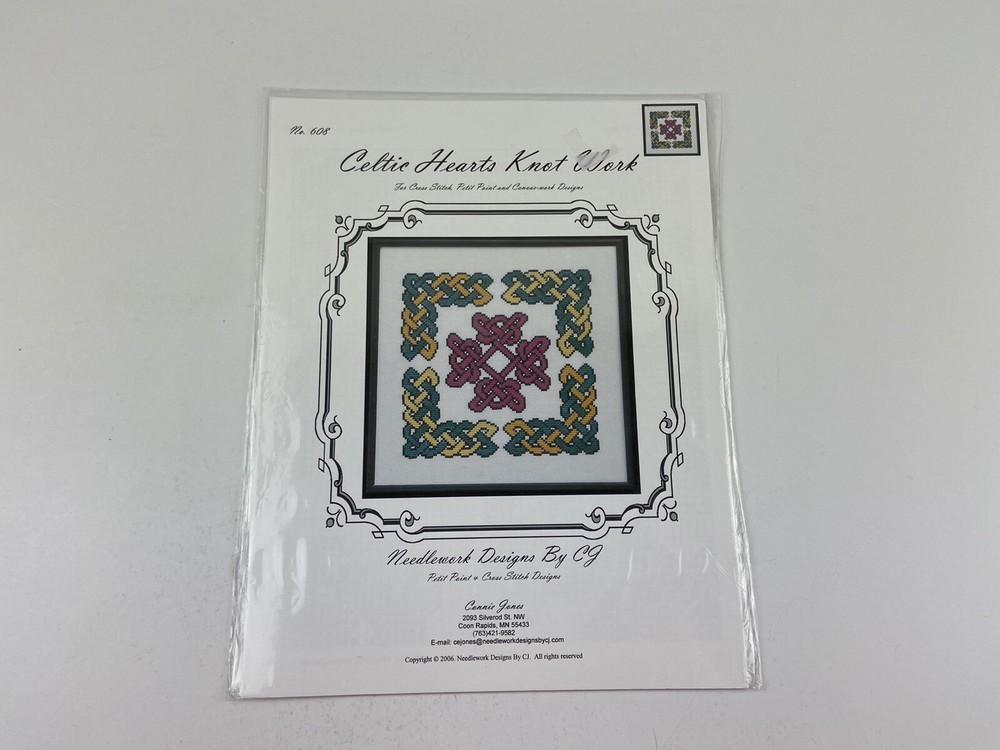 Needlework Designs CJ Celtic Hearts Knot Work Cross Stitch Pattern Petit Point