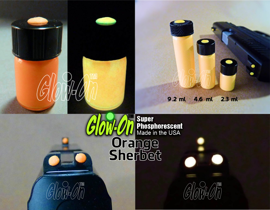 Glow-On ORANGE Glow Paint For Gun Sights, Fishing Lures 2.3 ml vial, Bright!