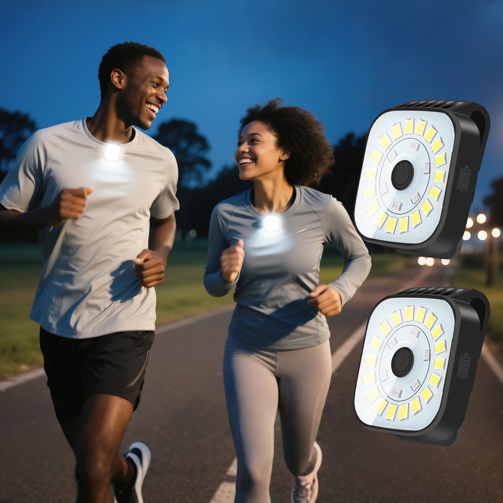 redaica 2 Pack Running Lights for Runners - Rechargeable Clip on FlashlightDo...