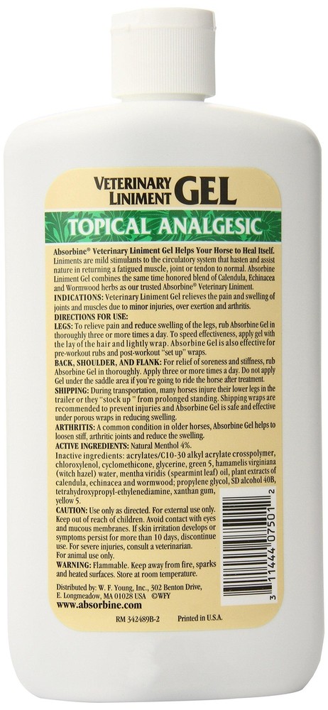Absorbine Veterinary Liniment Gel, 12-Ounce