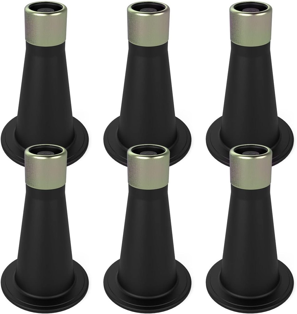 6 Pcs Bed Frame Feet,Bed Feet for Replace Wheels,Risers Black