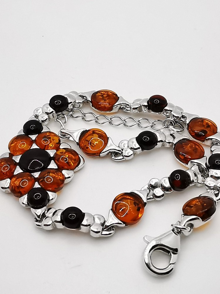 Art Deco Amber Bracelet Bangle Silver 925