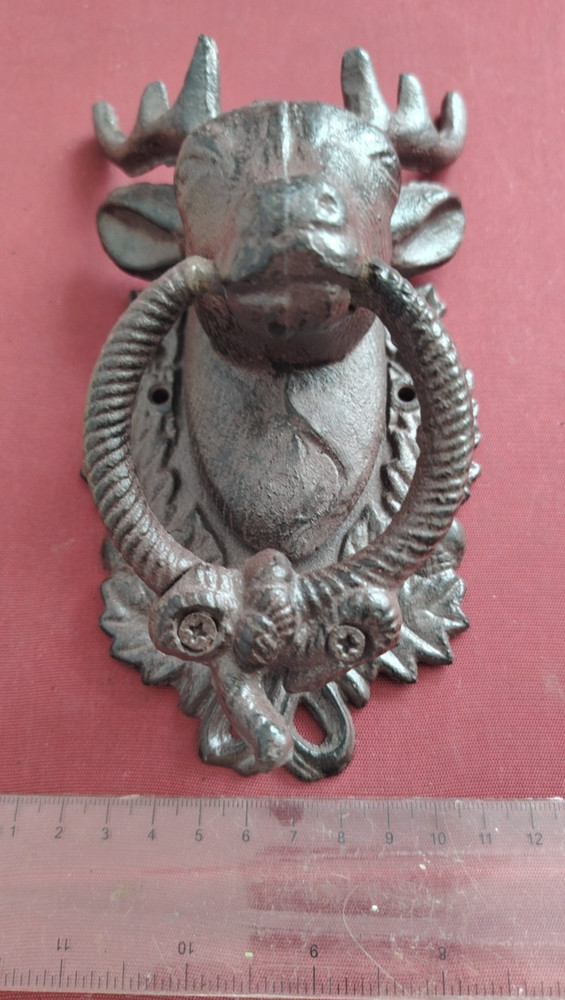 Stag head heavy door knocker- Brown