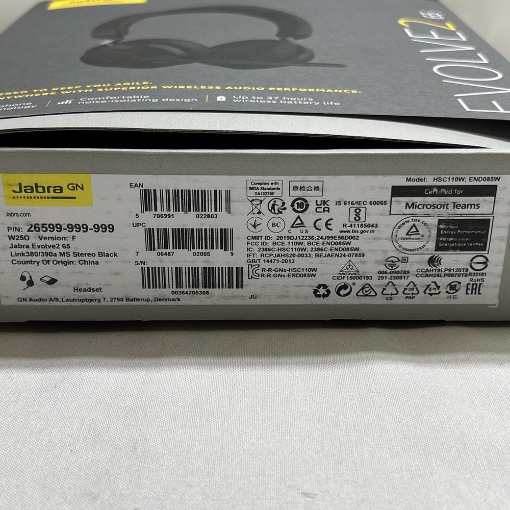 Jabra Evolve2 65 Bluetooth Headset USB-A