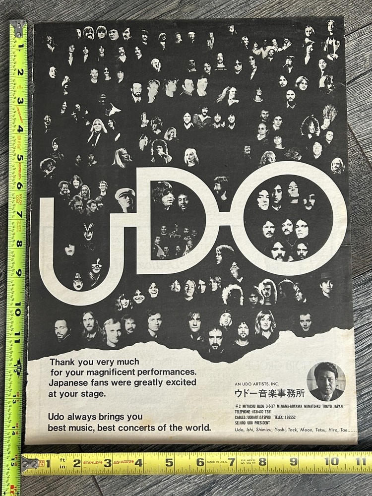 KISS Concert Ad UDO Thank You Japan Japanese May 1979 Vintage Kiss Aucoin 11x14